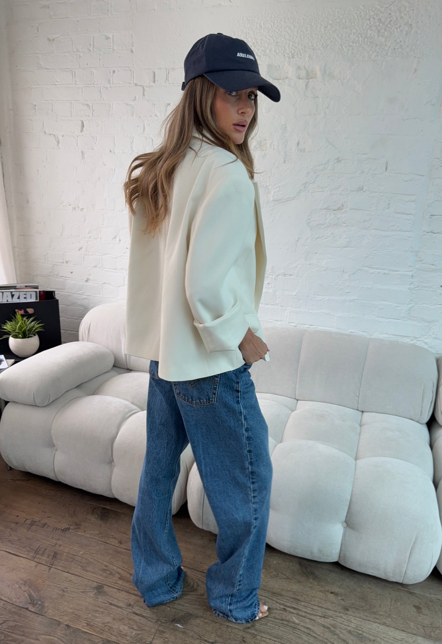 Oversized Boxy Fit Blazer - Cream