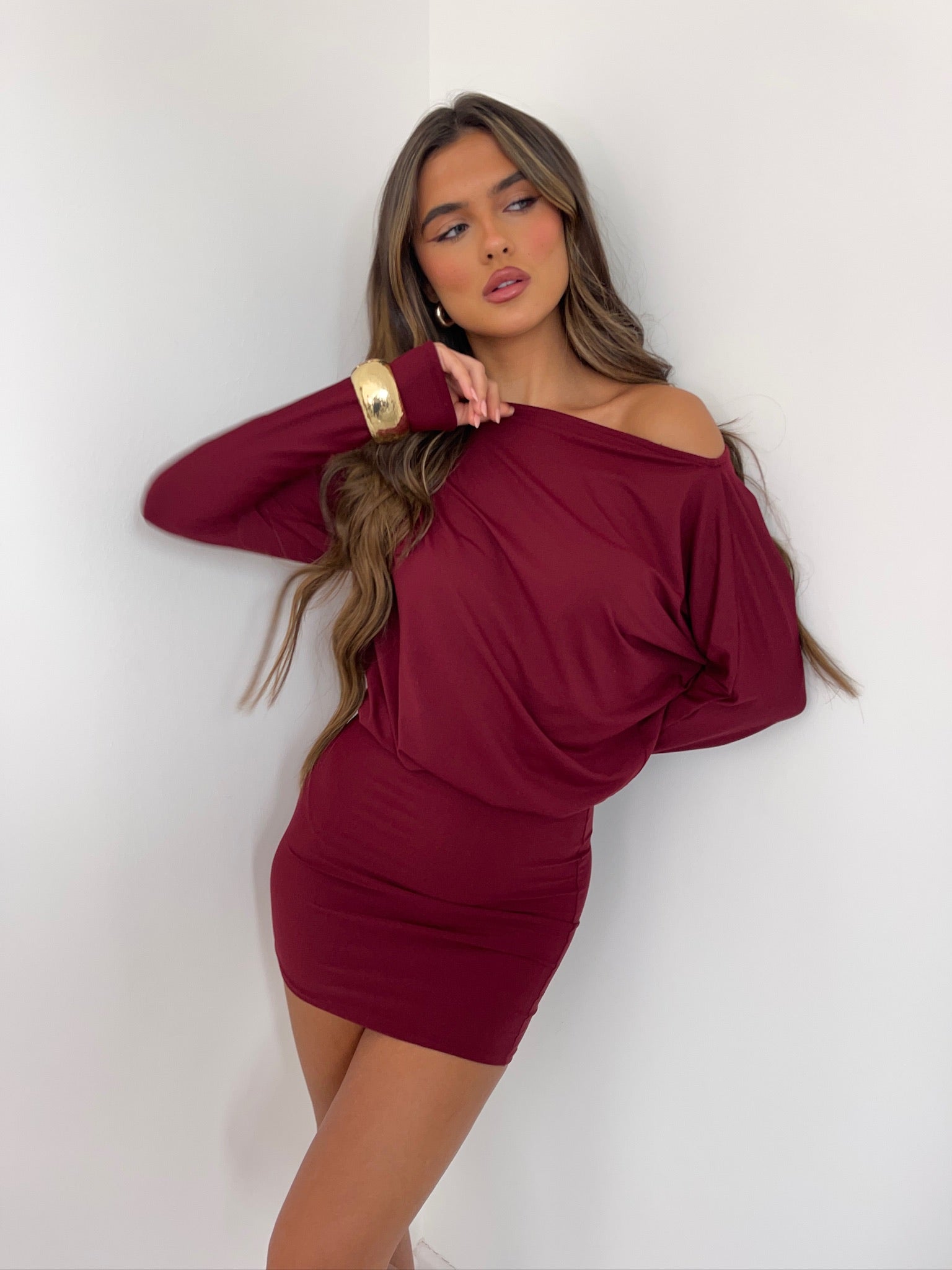 SERENA Long Sleeve Slinky Dress