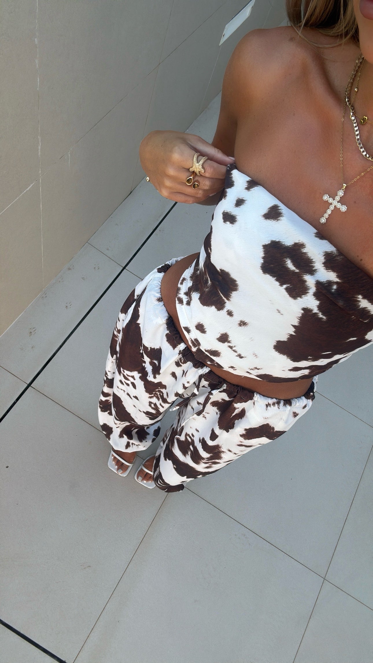 Texas Cow Print Bandana Top