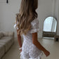 Aalegra Lace Frill Playsuit - Ivory