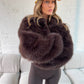 Faux Fur Jacket - Brown