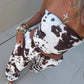 Texas Cow Print Tie Cuff Trousers