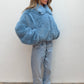 Faux Fur Jacket - Blue