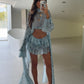 Rhode Ruffle Shorts/Cape Co-Ord - Blue