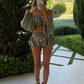 Chloe Blooomer Shorts Co-Ord - Olive