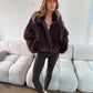 Faux Fur Jacket - Brown