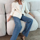 Oversized Boxy Fit Blazer - Cream
