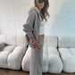 Hooded Knit Tracksuit - Grey