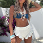 Handmade Ruffle Scalloped Mini Shorts - Ivory