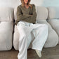 Suede Style Oversized Jacket - Khaki