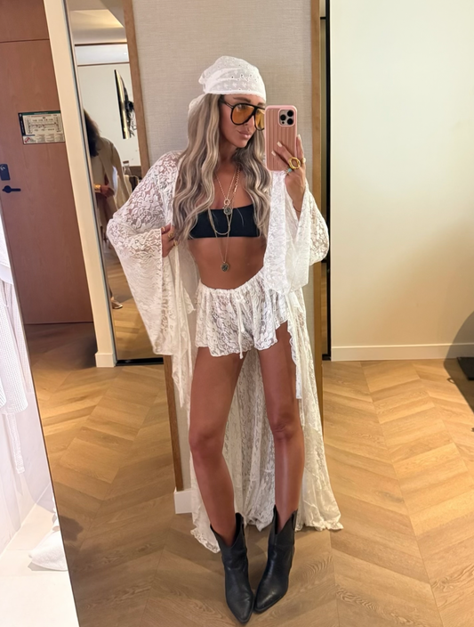 Lace Bandana - ivory
