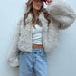 Faux Fur Jacket - Sand