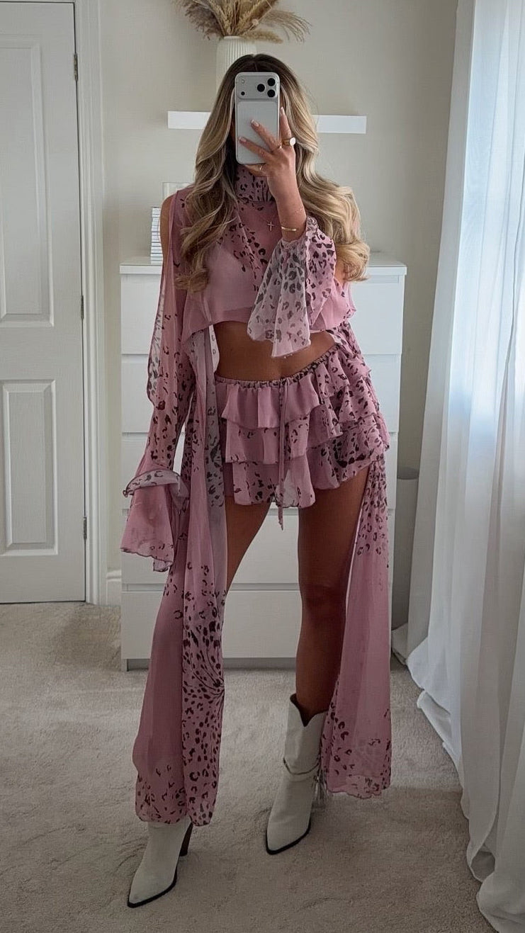 Rhode Ruffle Shorts/Cape Co-Ord - Pink