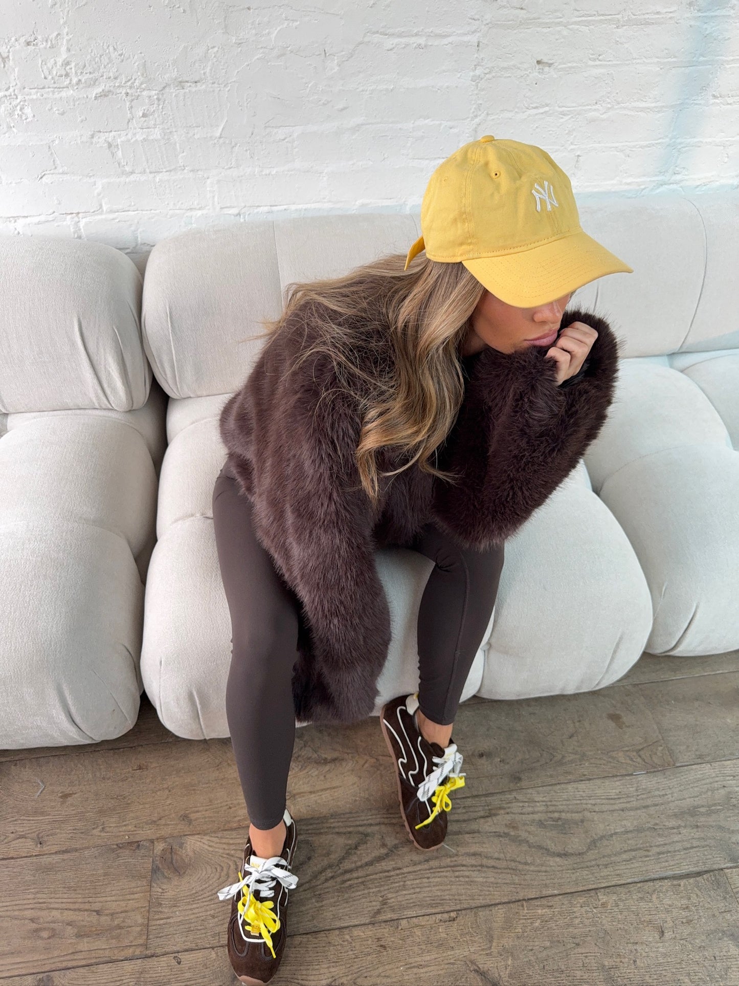 Faux Fur Jacket - Brown