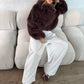 Faux Fur Jacket - Brown