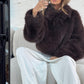 Faux Fur Jacket - Brown