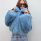 Faux Fur Jacket - Blue