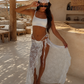 Lace Split Maxi Skirt - Ivory