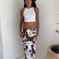 Texas Cow Print Marina Maxi Skirt