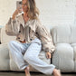 Balloon Sleeve Cropped Trench Jacket - Cream
