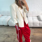 Oversized Boxy Fit Blazer - Cream