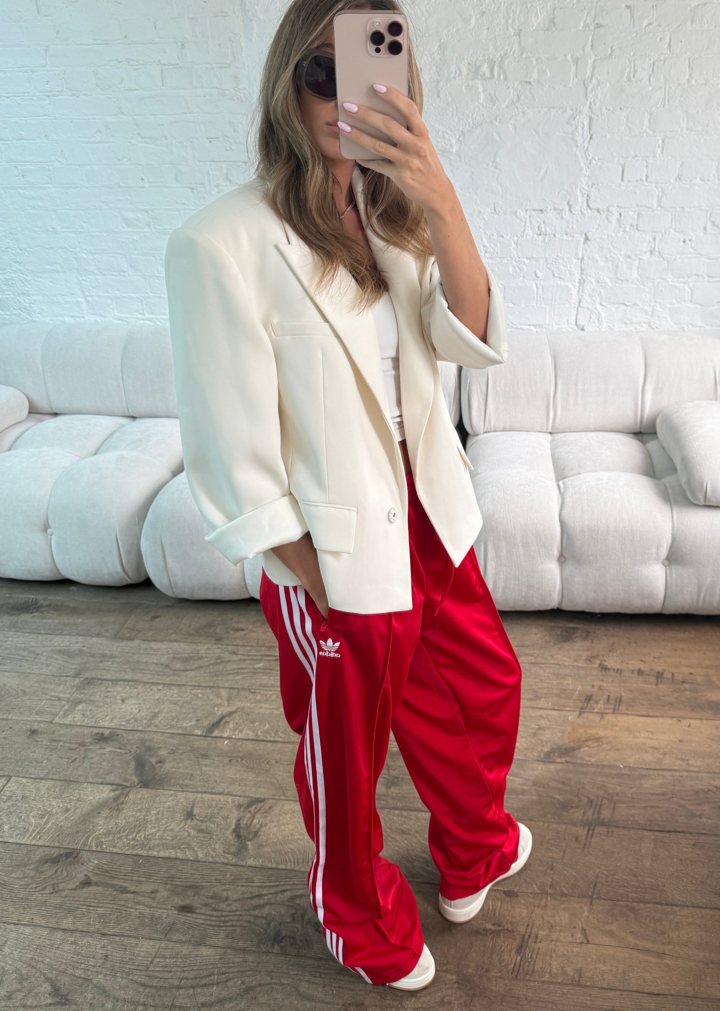 Oversized Boxy Fit Blazer - Cream