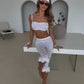 Celeste Lace Capri Trousers - Ivory
