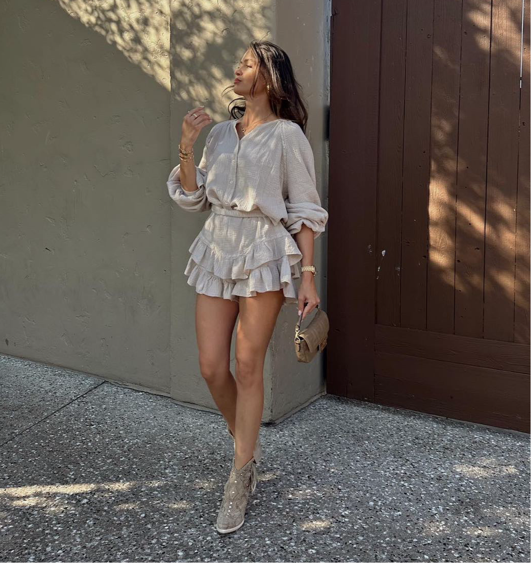 Tulum Frill Shorts Set - Taupe – Lola Rae Fashion