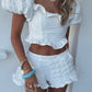 Daisy Puff Sleeve Co-Ord - Ivory