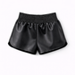 NIKKI Faux Leather Runner Shorts - Black