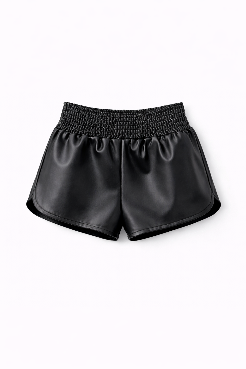 NIKKI Faux Leather Runner Shorts - Black