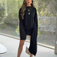 Amante Long Sleeve Wrap Dress and Sarong Co-Ord - Black