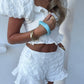 Daisy Puff Sleeve Co-Ord - Ivory