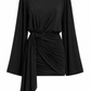 Amante Long Sleeve Wrap Dress and Sarong Co-Ord - Black