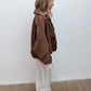 Suede Style Oversized Jacket - Chocolate