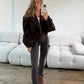 Balloon Sleeve Cropped Trench Jacket - Brown