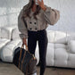 Balloon Sleeve Cropped Trench Jacket - Cream