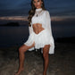 Fleur Ruffle Sleeve Frill Shorts Co-Ord - Ivory