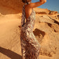 Cavalli Halterneck Maxi Dress - Desert