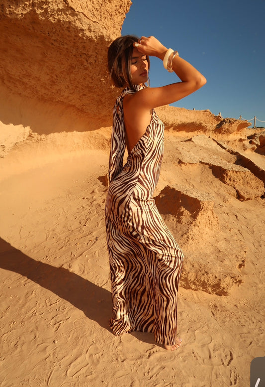 Cavalli Halterneck Maxi Dress - Desert
