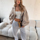 Balloon Sleeve Cropped Trench Jacket - Cream