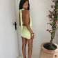 Riviera Plunge Mini Dress - Mint