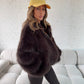 Faux Fur Jacket - Brown