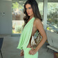 Riviera Plunge Mini Dress - Mint