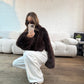 Faux Fur Jacket - Brown