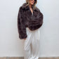 Faux Fur Jacket - Brown