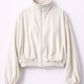 Towelling Funnel Neck Jacket - Cream