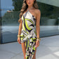 Rio Bodysuit/Sarong Co-Ord - Green Print