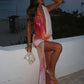 Havana cowl Neck Top/Skirt Co-Ord - Pink