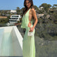 Riviera Plunge Maxi Dress - Mint